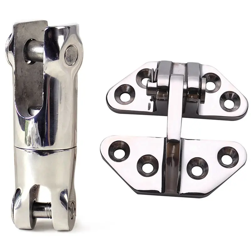 

Anchor 1/4 Inch-5/16 Inch Chain 360 Degree Swivel Chain Connector With Marine Hatch Hinge Heavy Duty 316 Marine Grade