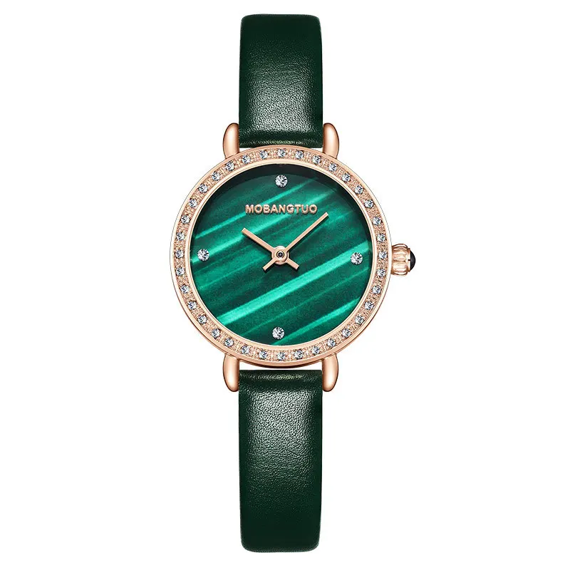 

Luxury Brand Watches Women Quartz Waterproof Fritillaria Dark Green Ladies Watch Fresh Small Wristwatch For Women
