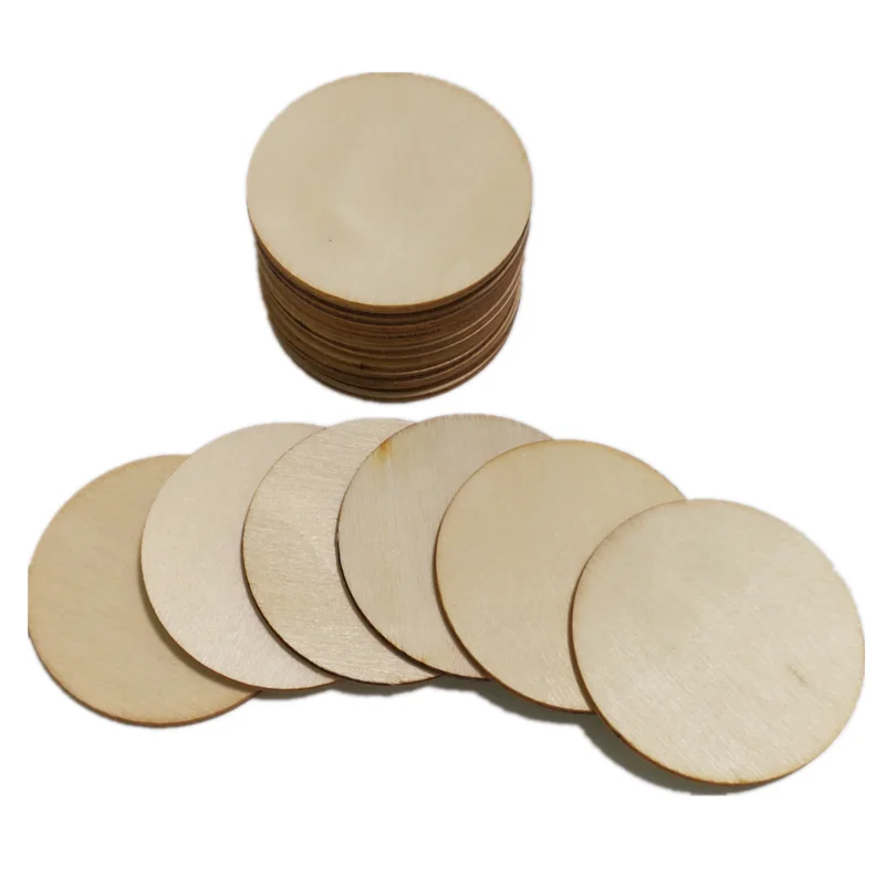 

Круглые деревянные кусочки из необработанного дерева, круглые деревянные кусочки, деревянные вырезы, украшения для рукоделия и украшения, ...