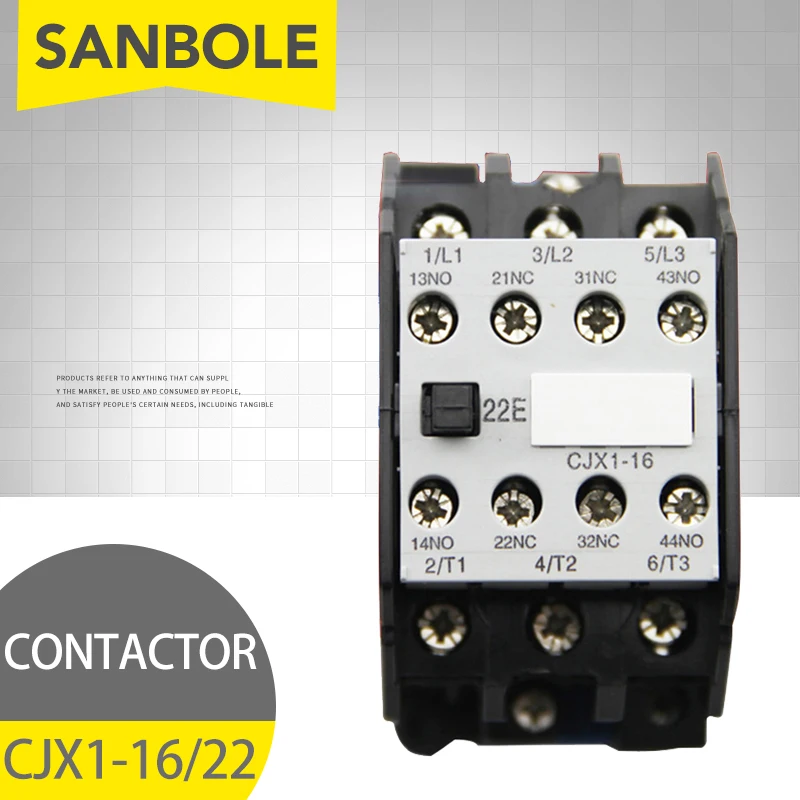 

CJX1-16/22 3TB42 AC contactor 2NO 2NC 24V/36V/48V/110V/127V/220V/380V 16A 50HZ/60HZ Original