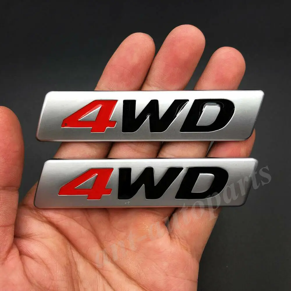 

2x Metal Matte 4WD Car Trunk Tailgate Rear Emblem Badge Decals Sticker AWD 4X4