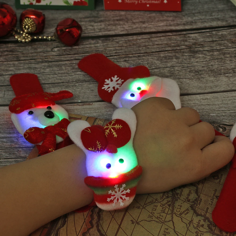 Светящиеся рождественские круглые часы браслет украшение на запястье для