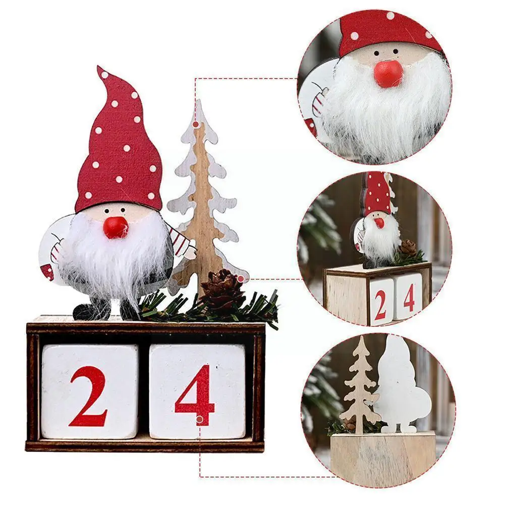 

Рождественский деревянный календарь, украшения для пожилых людей, рождественские украшения для дома, Рождество 2022, новогодние подарки, Сан...