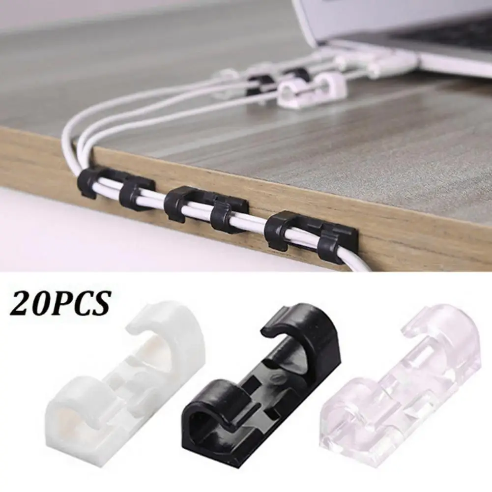

20Pcs Cable Manager Easy to Install ABS Clips Office Cable Manager for Office Cable Manager Easy