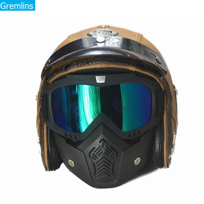 Мотоциклетный шлем с открытым лицом 3/4 персонализированный для мужчин и женщин