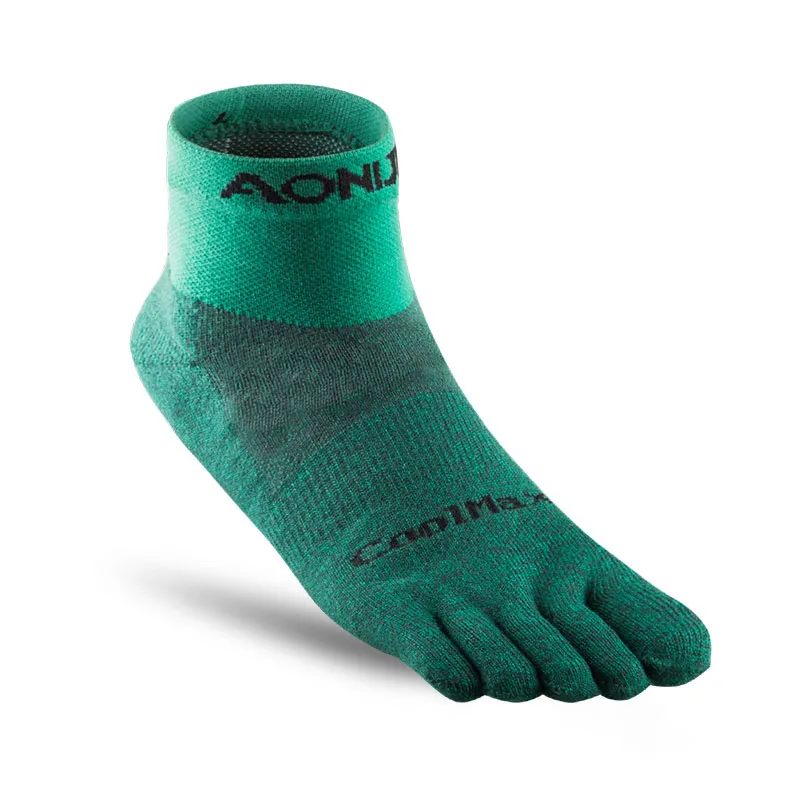 Большие размеры, EUR35-46, Coolmax, мужские, женские, влагостойкие, Sox, походные, скалолазание, носки для верховой езды, дышащие, пять носок с пальцами - Цвет: Зеленый
