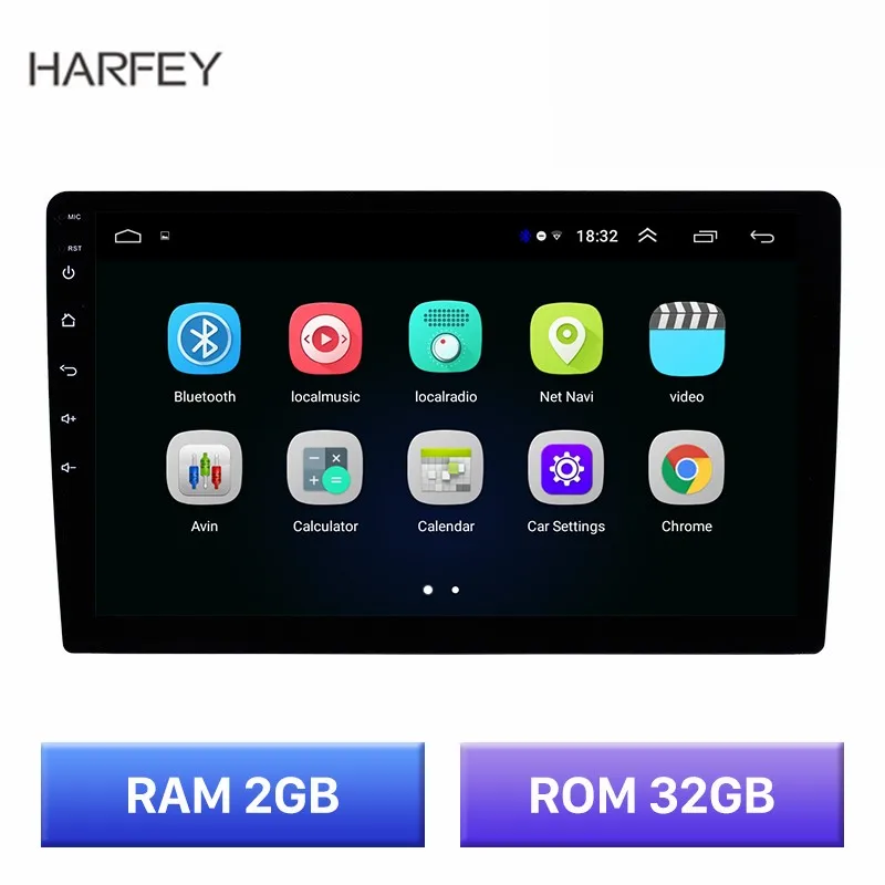 Универсальный Автомобильный мультимедийный плеер Harfey 2 Гб + 32 ГБ 9 дюймов Android 8 1 2Din
