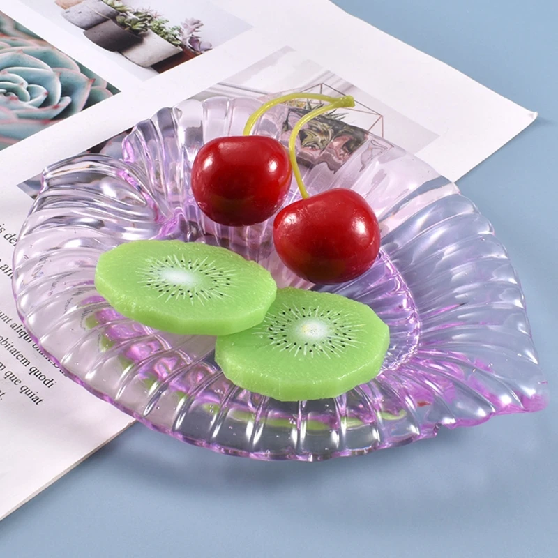 

Crystal Epoxy Resin Mold Heart-shaped Leaf Fruit Storage Tray Casting Silicone Mould DIY Crafts Decorations Making Tools