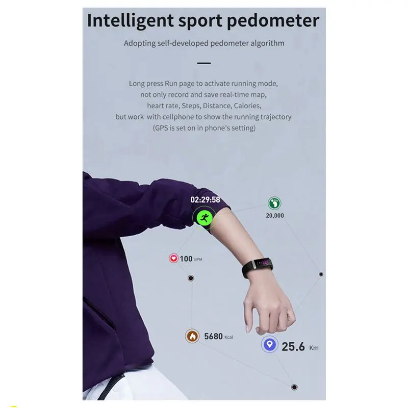 Hot Sale V19 ECG+PPG O2 HRV Analysis Tracking Motion Smart Watch IP68 Waterproof Smart Band Anti-lost Alarm Fitness Wristbands