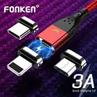Магнитный кабель FONKEN Micro USB, для Iphone 12, 11, магнитный кабель для зарядки и передачи данных
