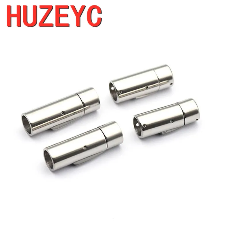 10pcs/Lot Wholesale Stainless Steel Button Buckle Needle Clasp Leather Bracelet Connectors For DIY Jewelry Making Accessories