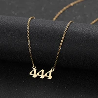 new arrival gold color stainless steel luck number pendant necklace for women men jewelry clavicle chain choker neck collar gift