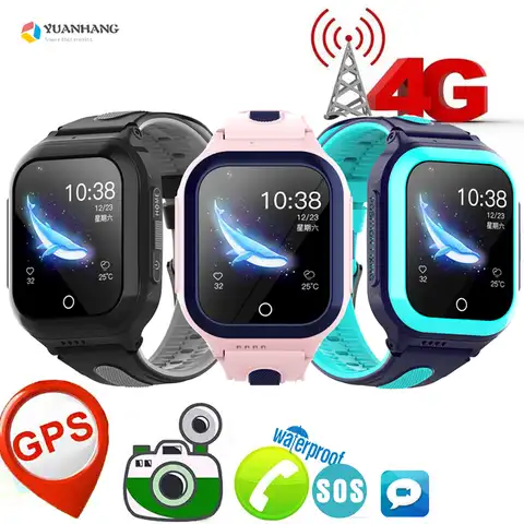 Смарт-часы для детей и студентов, трекер местоположения, телефон на базе Android, водонепроницаемый, IP67, камера 4G, GPS, Wi-Fi, кнопка SOS, видеозвонки