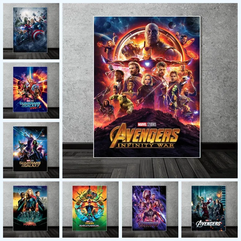 Marvel фильм Плакаты фильма мстители холст настенные картины арт Капитан Америка