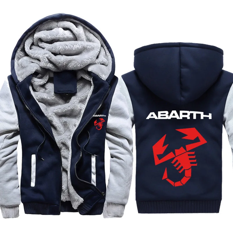 

Hoodies Men Abarth Car Logo Print Jacket Men Hoodies Winter Thicken Warm Fleece cotton Zipper Camouflage Raglan Mens Coat Jacket