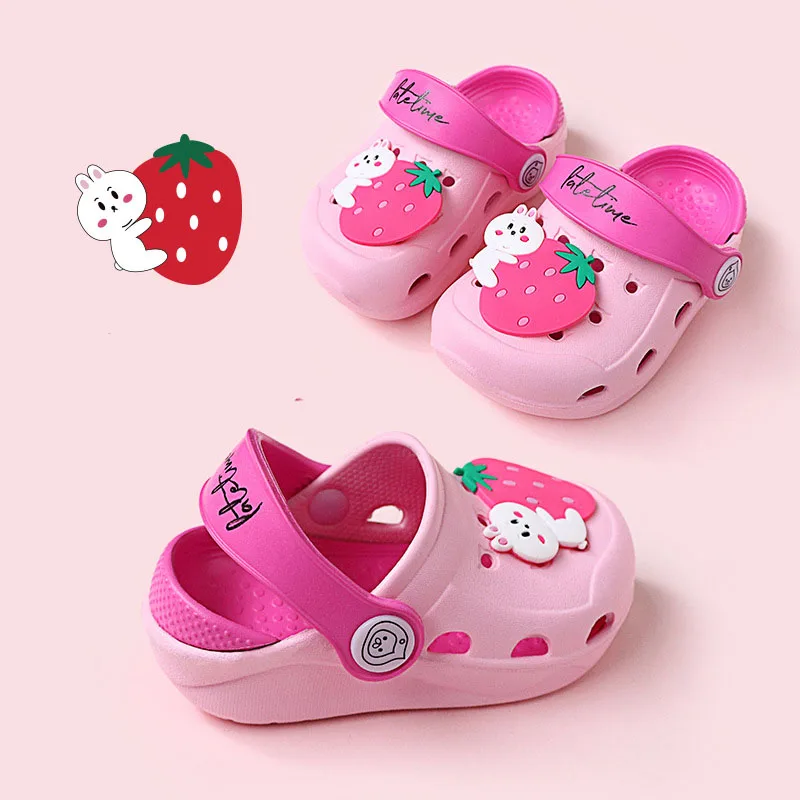 Симпатичные Нескользящие шлепанцы для девочек садовая обувь мультяшная детская