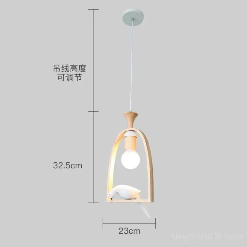 

Nordic Wooden Bird Chandelier Lights Creative Warm Romantic Restaurant Living Room Pendant Lamp Bird Light Hanging Lamp Suspendu