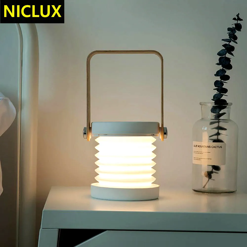 NICLUX Спальня ночной Светильник складной светодиодный s Touch затемнения чтение