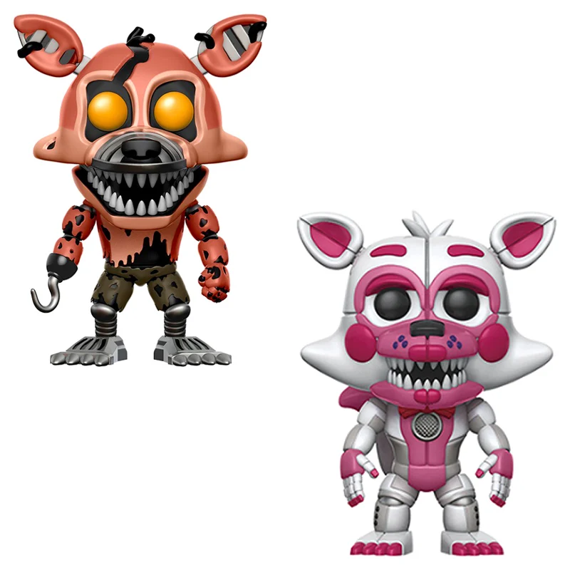 2PCS Игрушки Five Nights At Freddy's, ПВХ, 10 шт., фигурки, куклы-медведи из винила FNAF Бонни и Чика Foxy Freddy Fazbear, кукла - Цвет: 2PCS
