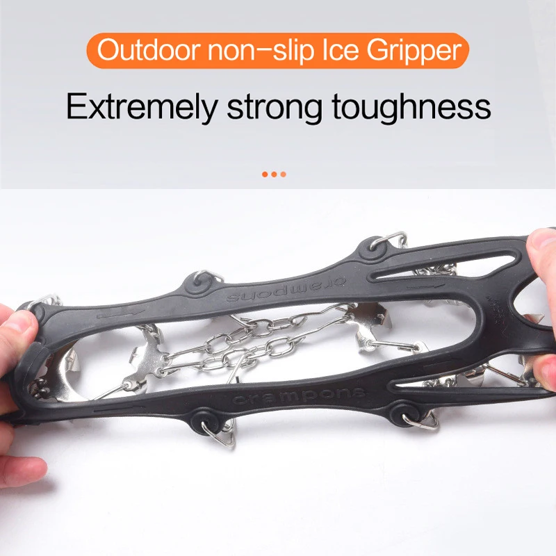 19 Teeth Stude Ice Gripper Spike for Shoes Anti-Slip Anti-Skid Non-slip Covers Snow Crampons Cleats Grips Climbing Shoe Boots