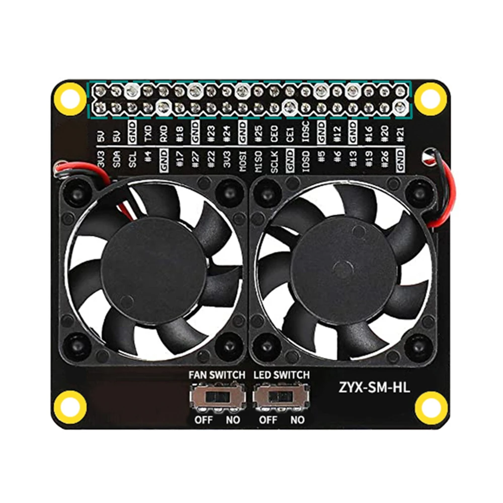 Плата расширения 52Pi для Raspberry Pi светодиодный модуль с двойным охлаждающим