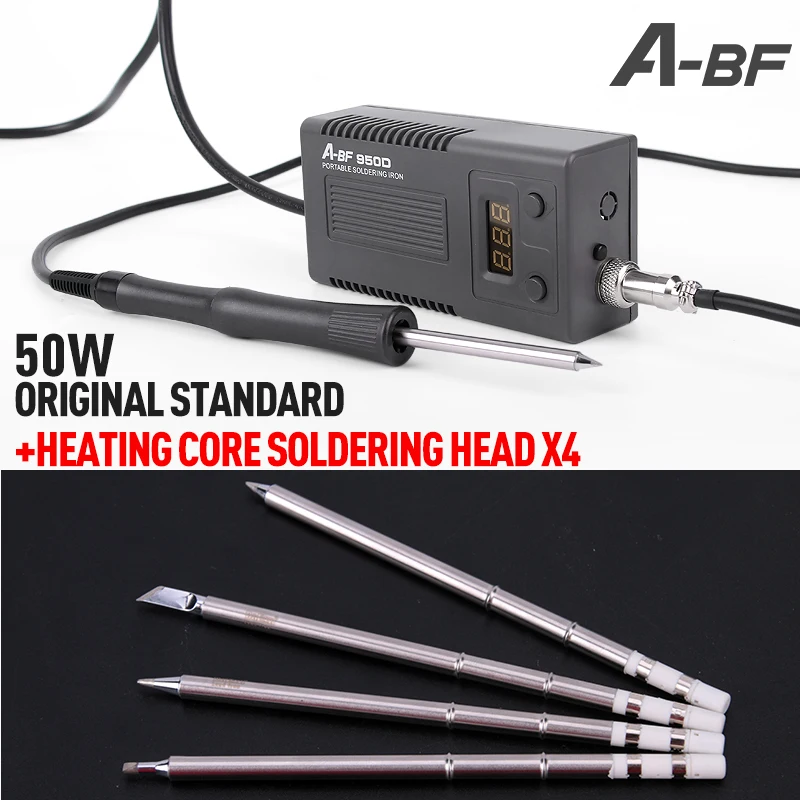 SET4 A-BF 950D микро паяльная станция 50 Вт мини умный температурный Регулируемый ремонт Электрический Утюг паяльная станция быстрый нагрев - Цвет: SET4