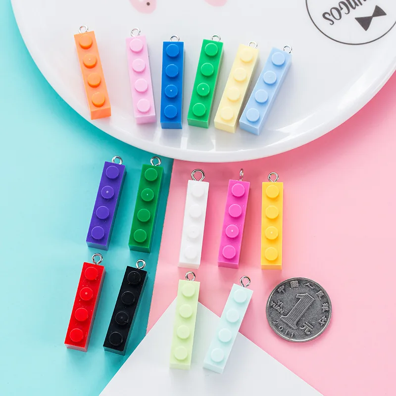 Новое поступление 10 шт. смешанные цвета синие и Желтые блоки строительные шармы