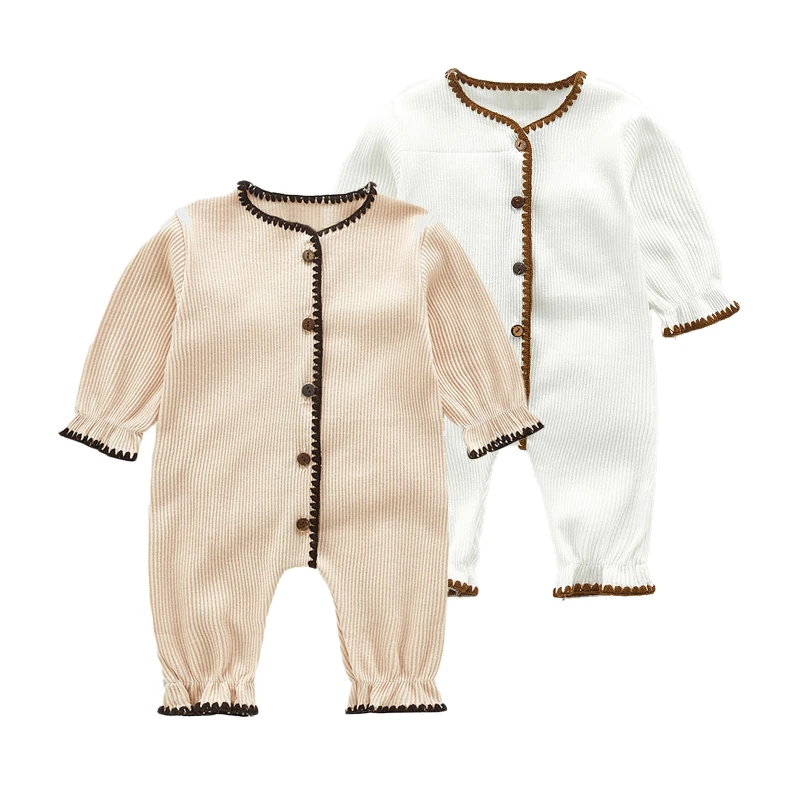 

Girls Pure Cotton Rompers Baby Spring and Autumn Long Sleeve Soft Bodysuits Newborn Infants Clothes