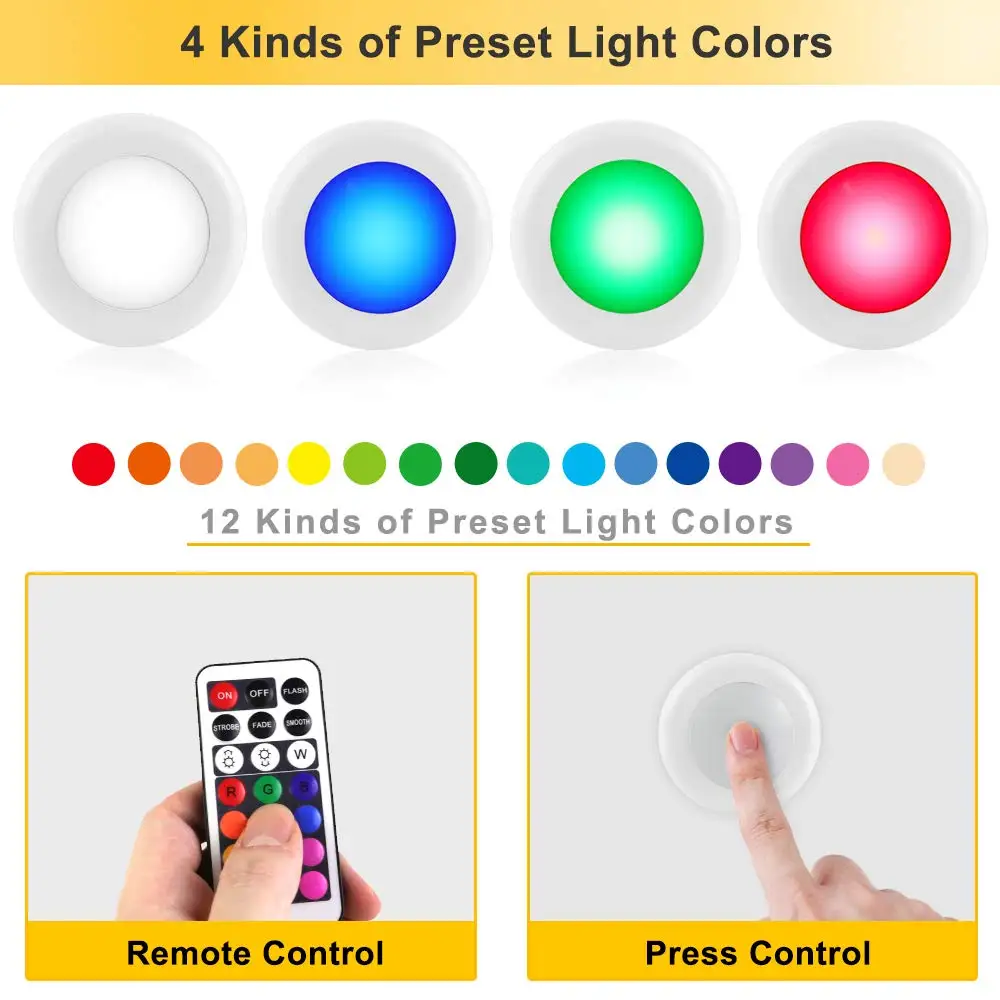 Новый Беспроводной Светодиодный точечный светильник s Touch Сенсор RGB светодиодный