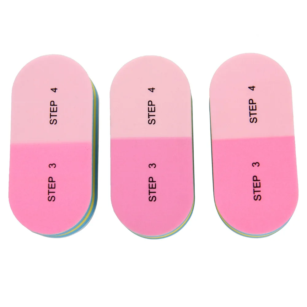 10 шт./лот 4-ступенчатая пилка для ногтей буфер Полировочный блок Полировочная