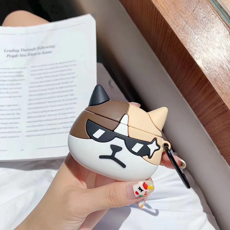 842 3D Bluetooth беспроводной чехол для наушников с кошкой для AirPods, силиконовый защитный чехол, аксессуары для Apple Air pods, зарядная коробка - Цвет: 842