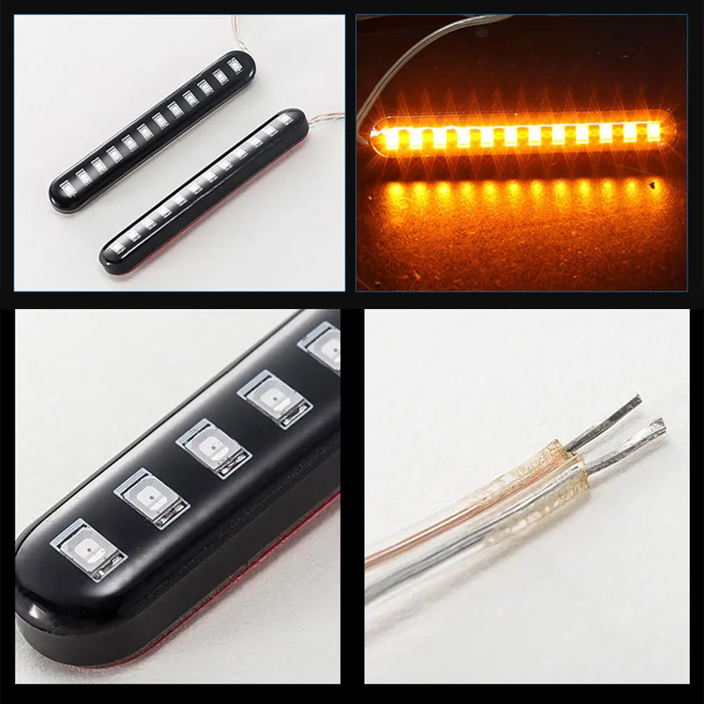 Универсальный мигающий светильник 2 шт. последовательный поток 12 светодиодных