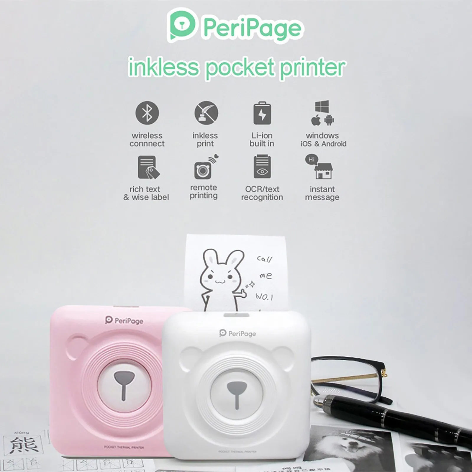 

A6 Peripage Portable Bluetooth Thermal Photo Printer Inkless Mini Pocket Foto Printer Windows Ios Android Soft Case Protection