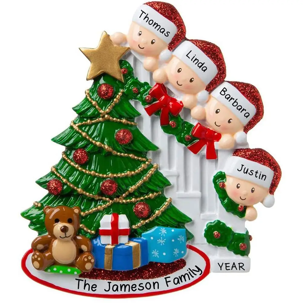 

Рождественская подвеска, персонализированная выжившая семья 2/4/6/8, имя «сделай сам», благословение, рождественская елка, подвесное украшени...
