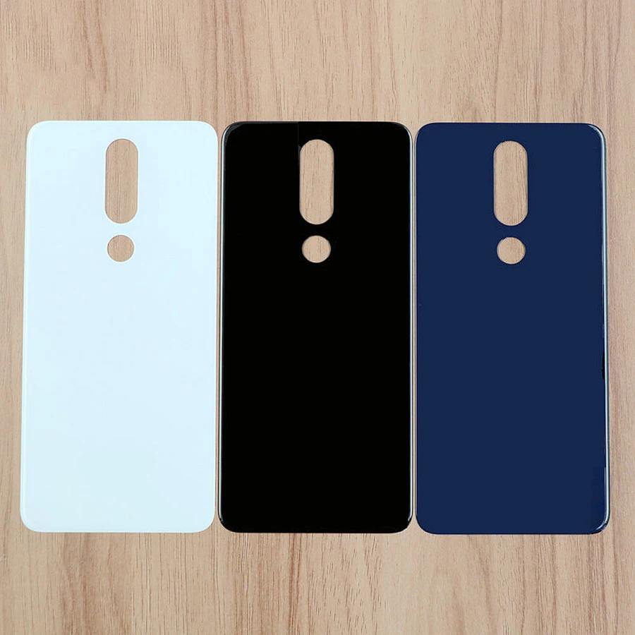 100% стекло для Nokia X5 2018 задняя крышка аккумулятора чехол дверь стеклянная панель 5 1