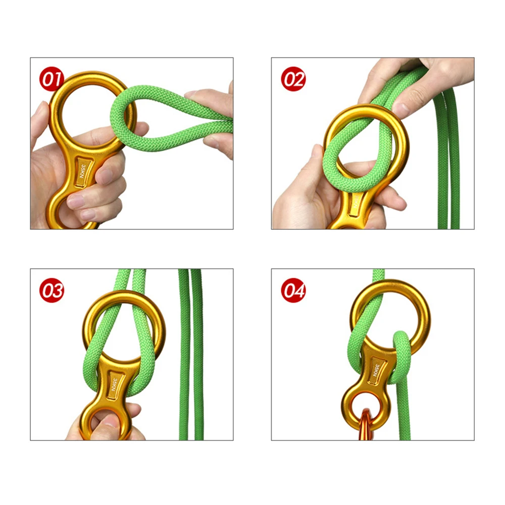 Скалолазание спуск 35KN рис. 8 слово веревка раппель кольцо восемь колец раппелинг