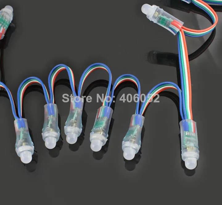 1000 шт. 12 мм LPD9813/LPD6803 пиксельный модуль IP68 Водонепроницаемый DC5V полный цвет 50 шнур