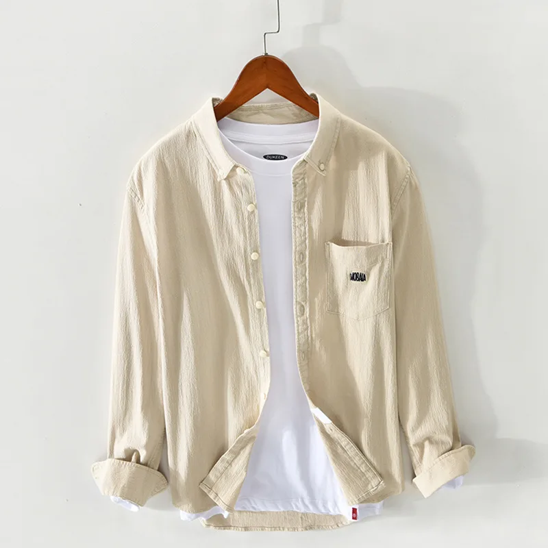 

Z908 spring/summer new men's casual solid cotton shirt jacket