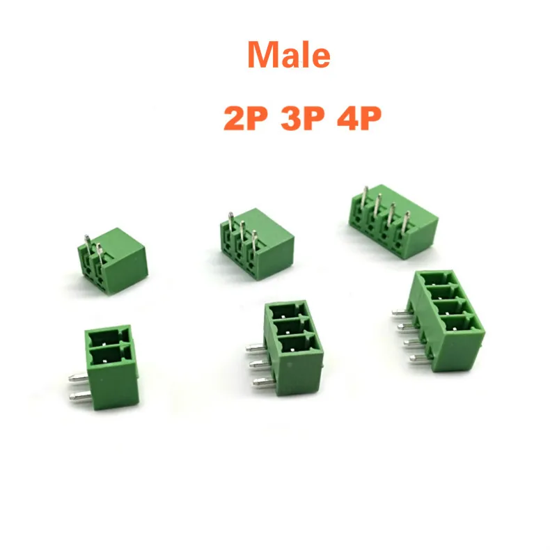 100 шт. 15edgk/2edgk 3. 81 мм 2P 3P 4P 12P прямоугольный винтовой разъем PCB штекер/гнездо