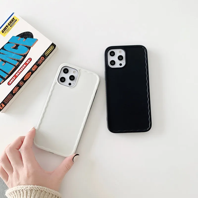 

14Pro Pure White Black Lens Protector Phone Case For iPhone13 12 11pro XR 7/8PLUS Xsmax SE2020 Soft Full Body Cover Protection