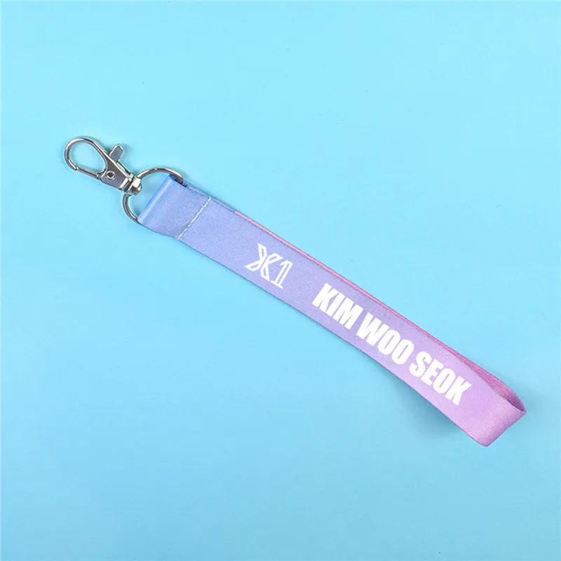 JCF794 KPOP X1 XONE брелок для ключей CHAJUNHO HANSEUNGWOO KIMYOHAN LEEHANGYUL градиентный ремешок - Цвет: KIM WOO SEOK