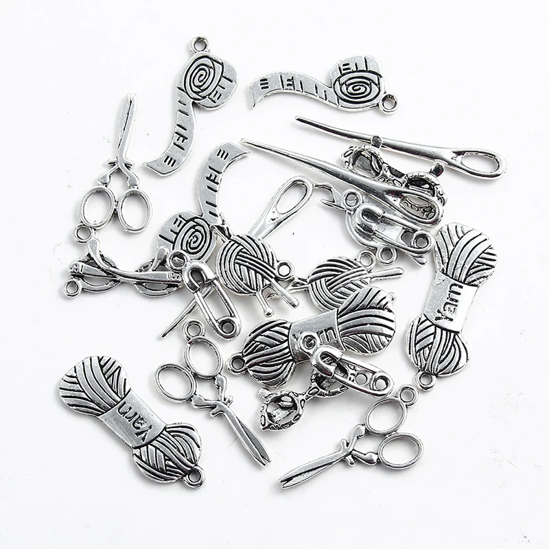 Смешанные ювелирные изделия Diy 20 шт тибетские серебряные подвески Вязание Пряжа