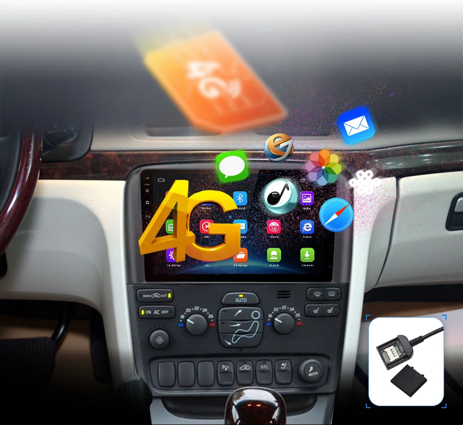 Junsun V1 pro 4G+ 64G CarPlay Android 9,0 DSP для Volvo S80 2004 2005 2006 автомобильный Радио Мультимедиа Видео плеер gps RDS 2 din dvd