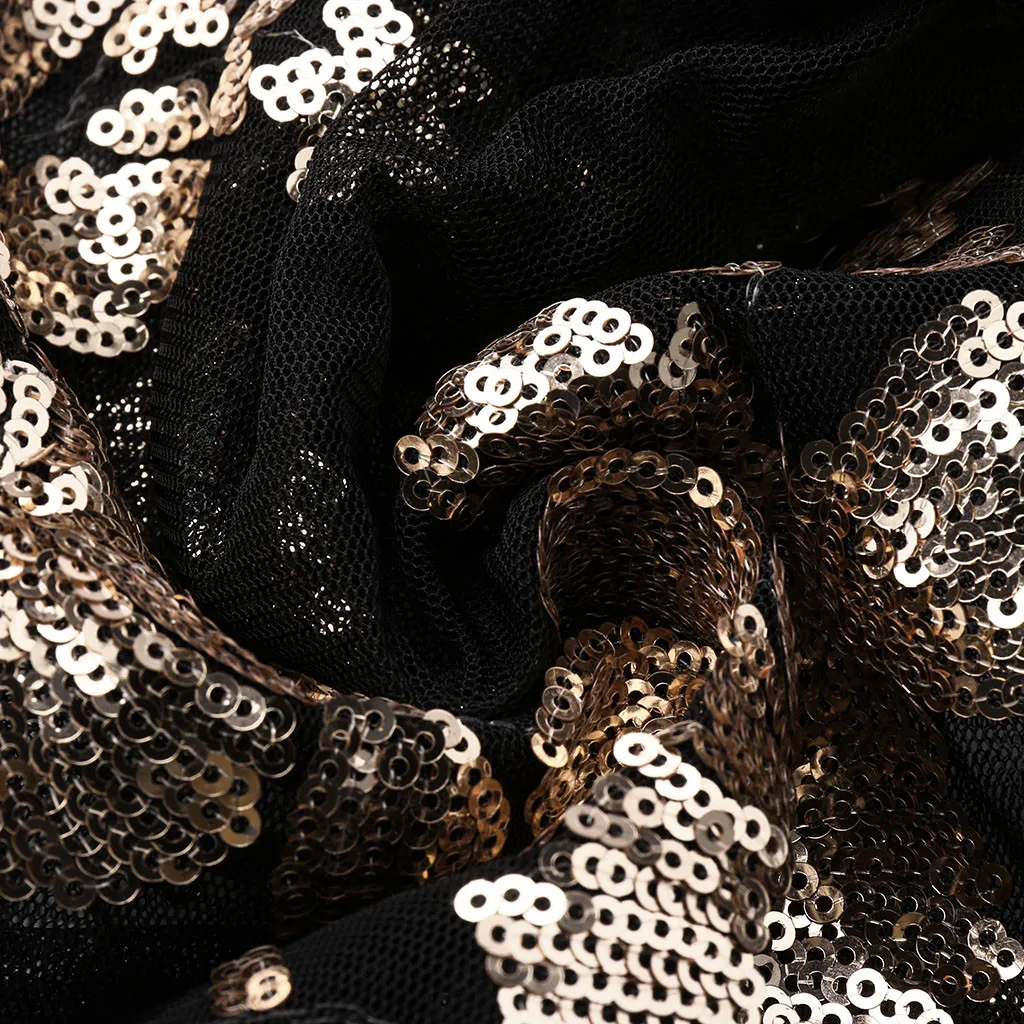 Женское Повседневное платье с блестками Сетчатое лоскутное длинными рукавами