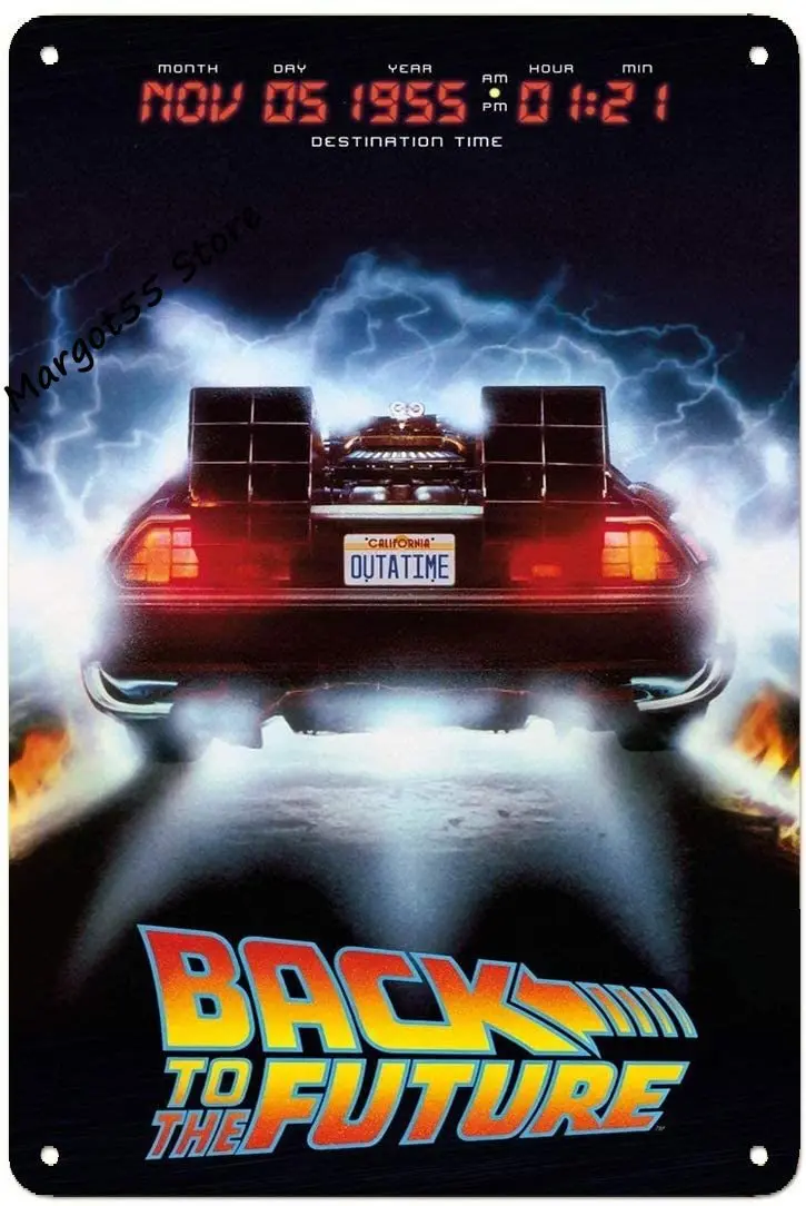 

Back To The Future Movie Theater Metal Tin Sign Bar Pub Cinema Cafe Coffee Signs Wall Decor 12x8 Inch for home cafe Bar decor