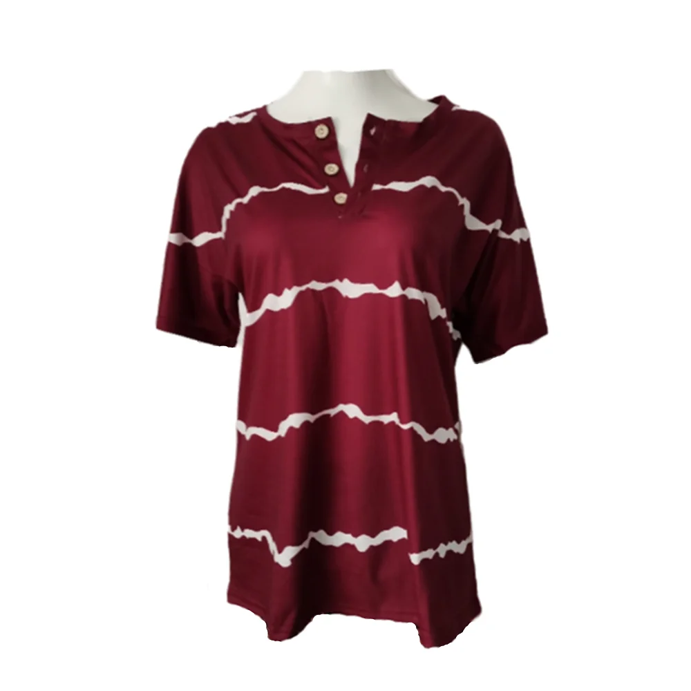 

Summer New Women s T Shirts Korea Harajuku Casual Short Sleeve Striped V Neck Y2k Top Cotton Fashion Retro Clothing Cloth
