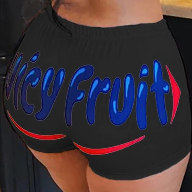 Шорты женские с высокой талией пикантные облегающие Короткие штаны надписью