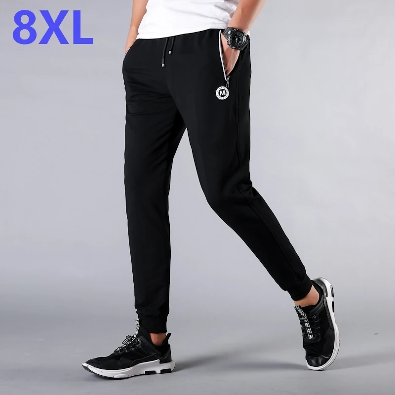 Новинка мужские хлопковые брюки размера плюс 8XL 7XL 6XL 5XL джоггеры модная одежда