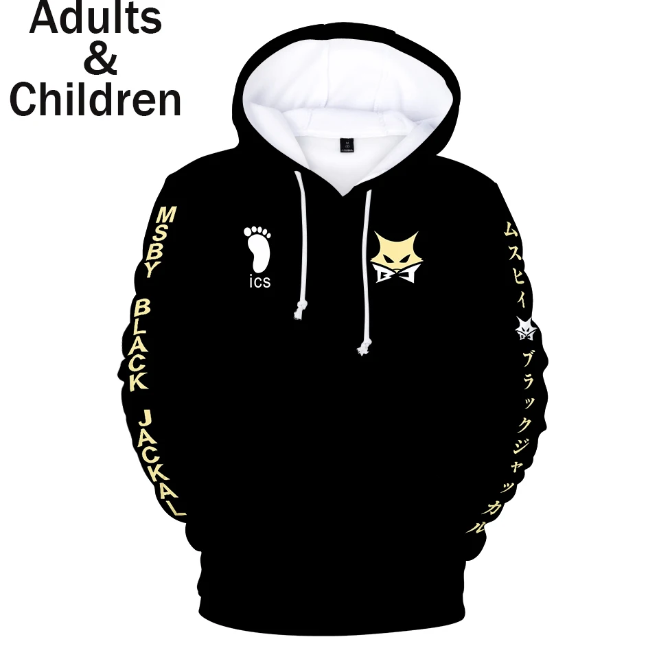 

Fashion 3D Anime Haikyuu!! Hoodies Men Sweatshirts Women Autumn Kids Anime Hoodie Black Pullovers Casual Full MSBY 12 Boys Girls