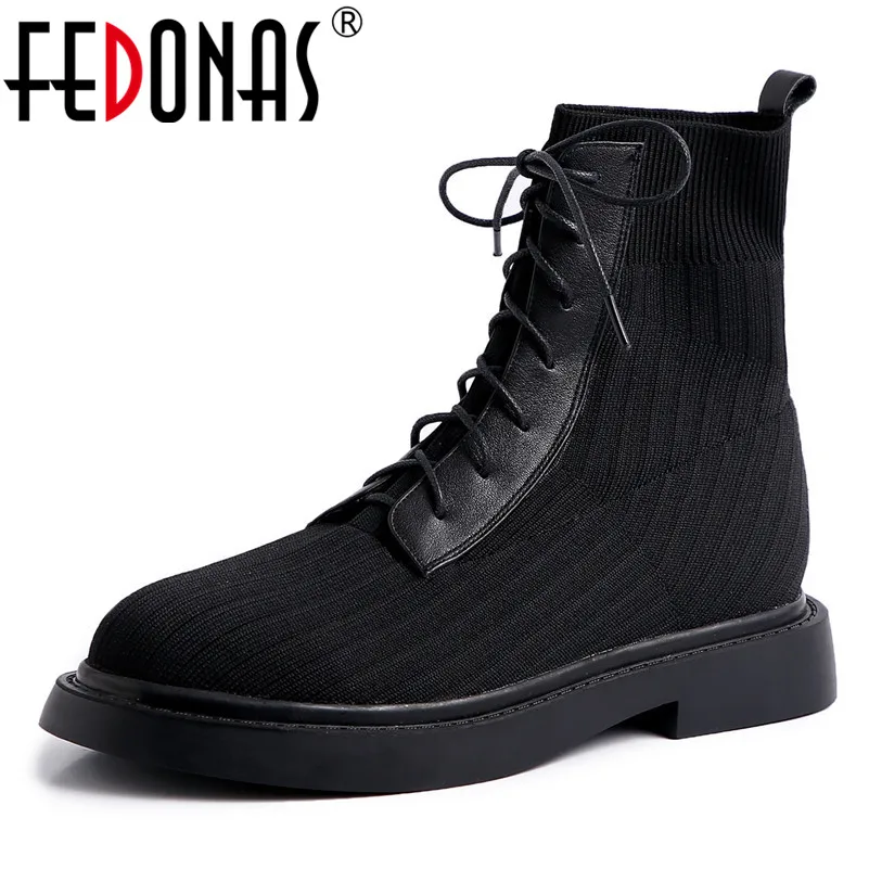FEDONAS/2020 г. Зимние теплые качественные женские ботильоны из коровьей замши